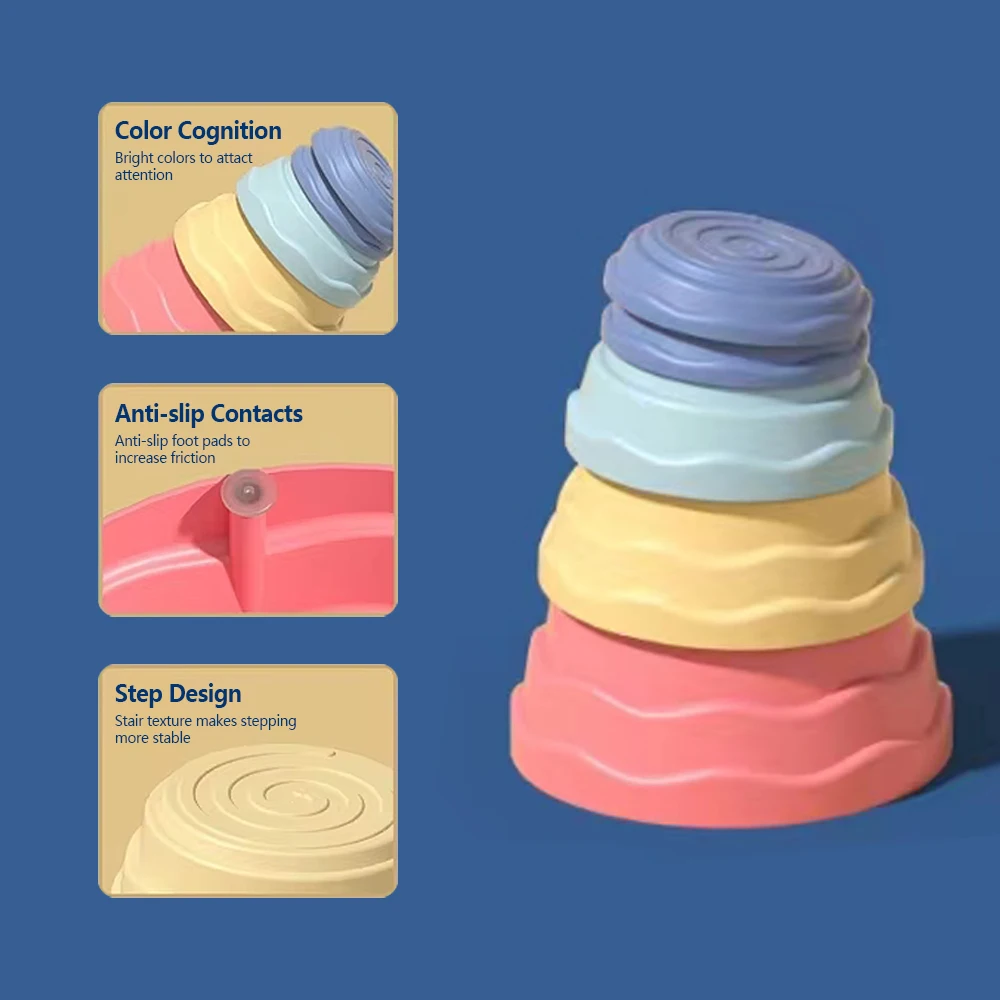 JinYing Color Box Anti-slip Color Cognition Balance Training Crossing the River Stone Stepping Stones for Kids