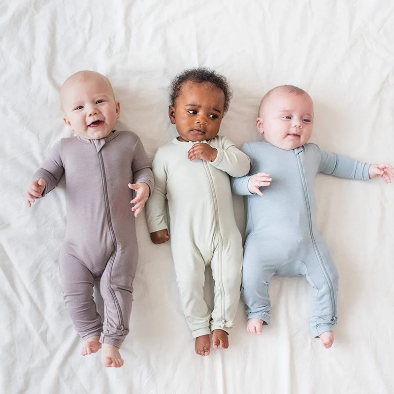 high quality cotton baby clothes jumpsuit pajama newborn soft bamboo Breathable baby pajamas jumpsuit