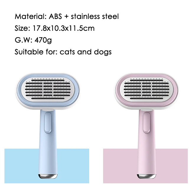 Pet Comb Set Cat Dog Bath Brush Massage 5 In 1 Detachable Stainless Steel Dog Depilating Rake Pet Hair Remover Brush