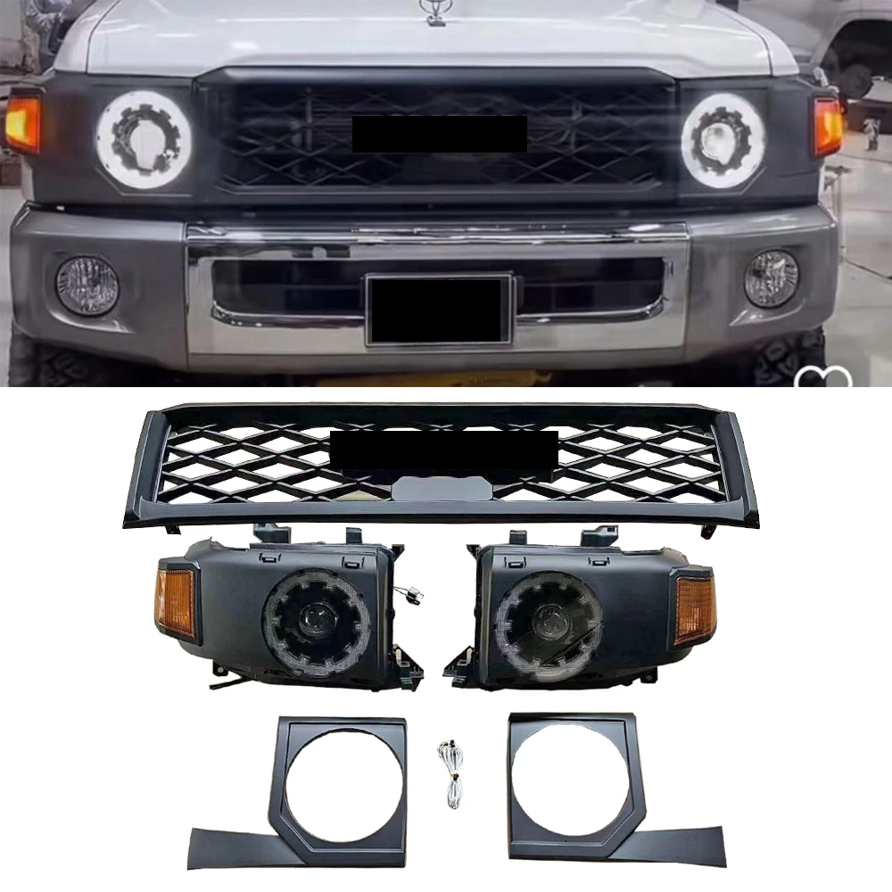 Модернизированные комплекты передняя решетка фар для Land Cruiser 70 76 79 аксессуары LC79 LC78 LC76 HZJ76 07-23 обновление до нового