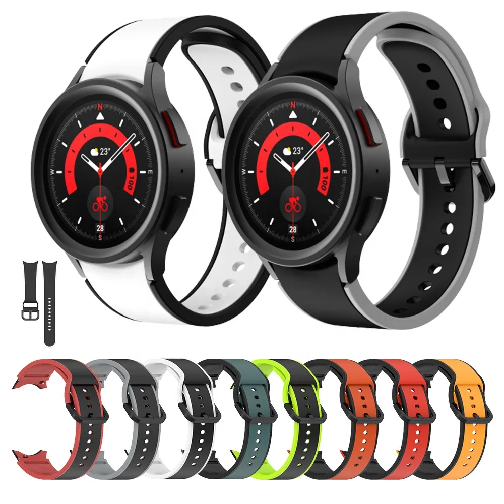 YHQ Silicone Band for Samsung Galaxy Watch 5 4 /Galaxy Watch 5 Pro Strap Bespoke Edition Sport Smart Strap Band