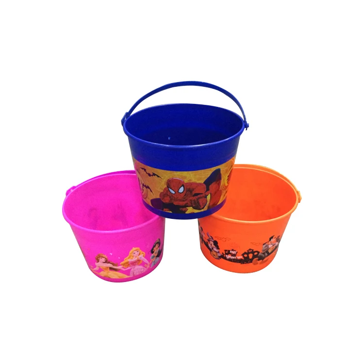 2023 Wholesale Easter Baskets Plastic Easter Bucket With Handles Easter Gift Basket plastic buckets for sale