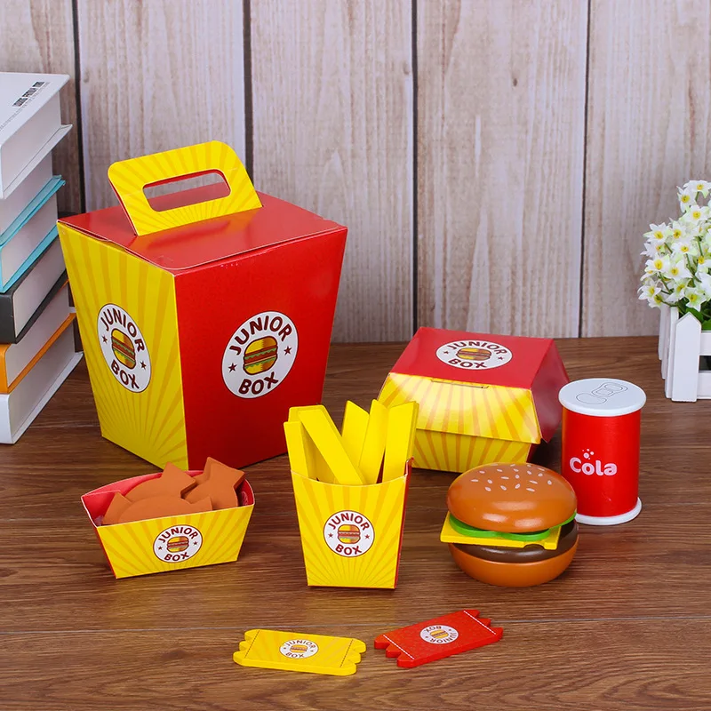 Hot Selling Factory DIY Kitchen Educational Pretend Toys Unisex French Fries Cola & Hamburg for Kids Aged 5 to 7 Years