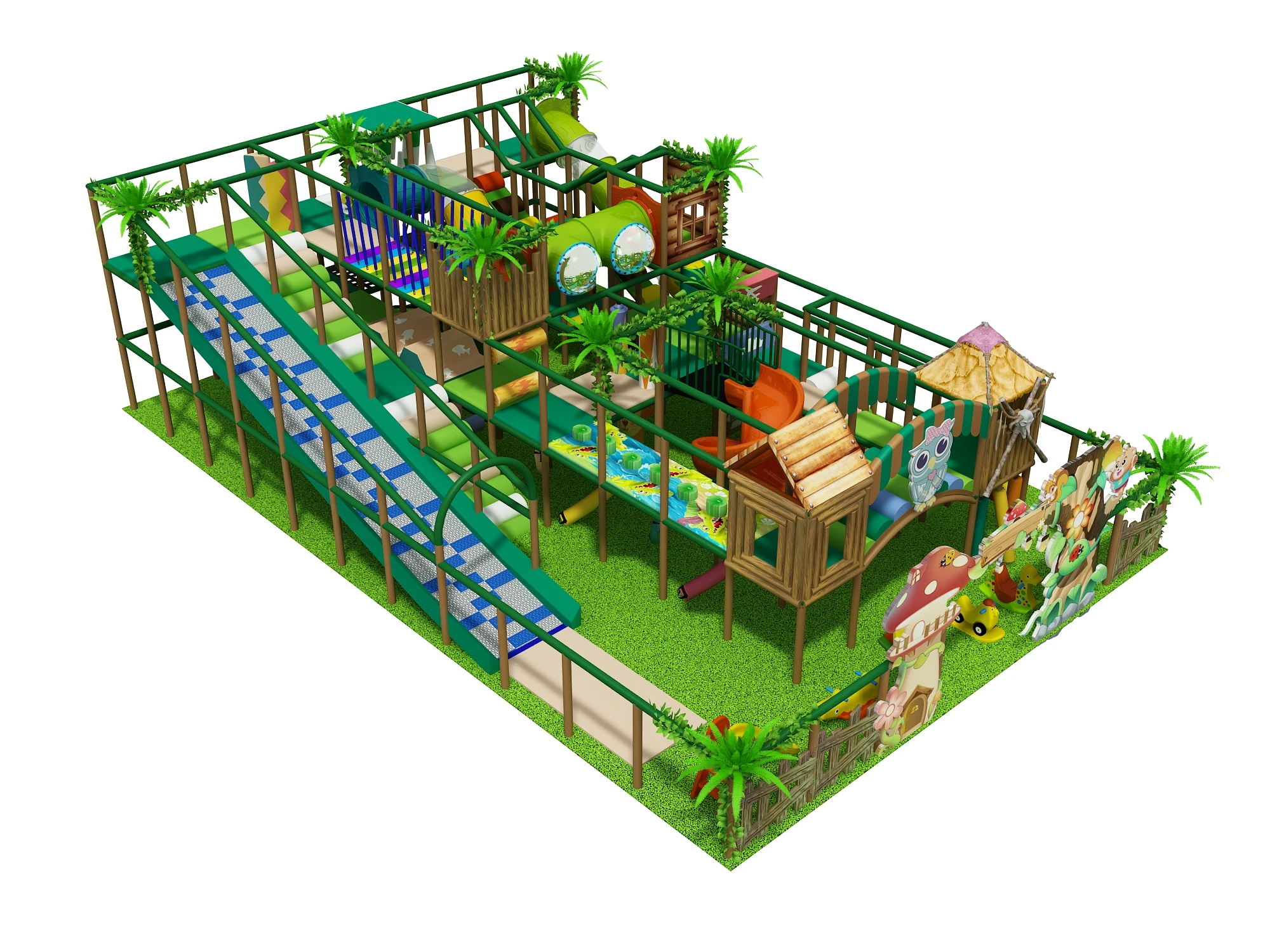 Cartoon Owl Forest Theme Toddler Indoor Play Centre for Mall/ Kids Cafe/ Playground Business