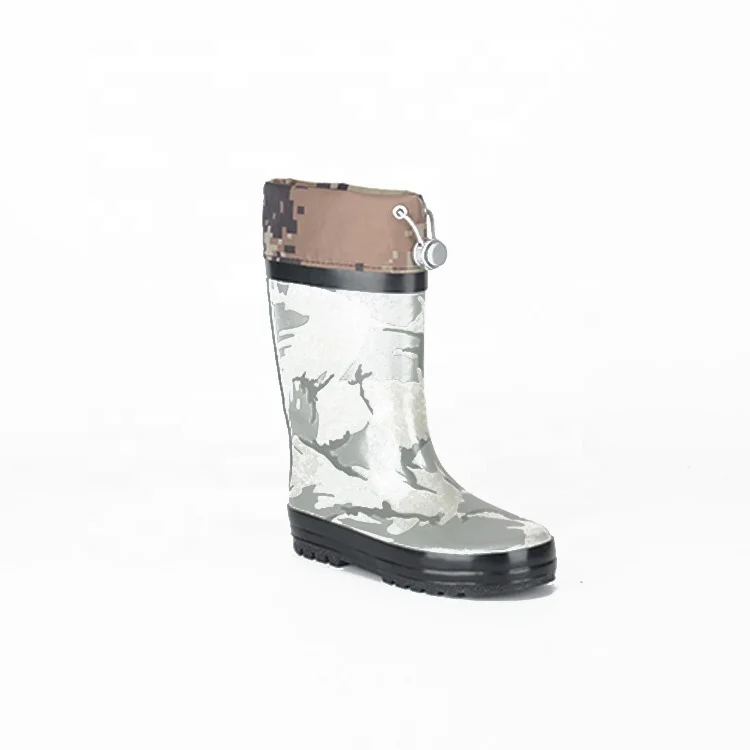 Custom Outdoor Newest Design Kids Silver Rain Boots Design Your Own Gumboots Rubber Rain Shoes