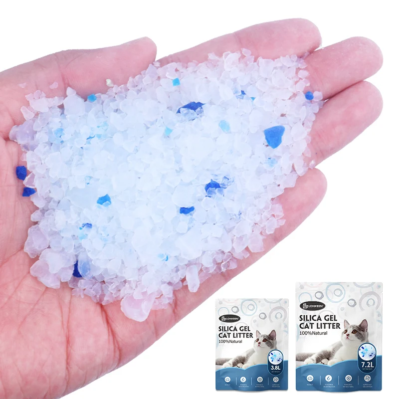 China lonkeen Supply Highly Absorbent Micro Crystals ARENA PARA GATOS Non Clumping Silica Gel Cat Litter sand