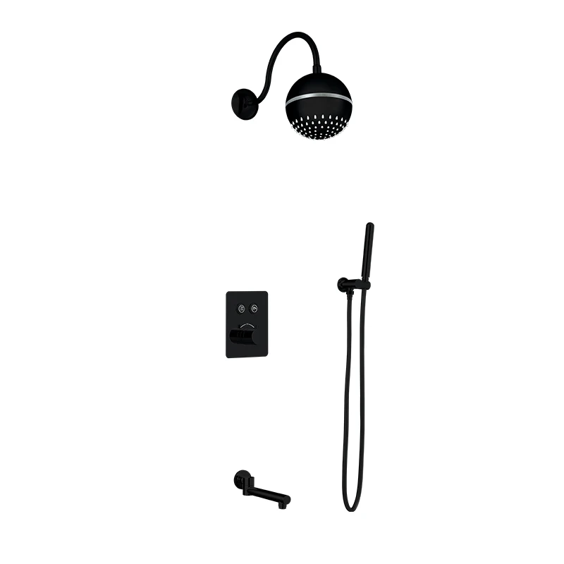 Душевые аксессуары для ванной комнаты настенный в форме шара смеситель для душа 3 way LED черный осадков ванны смеситель для душа