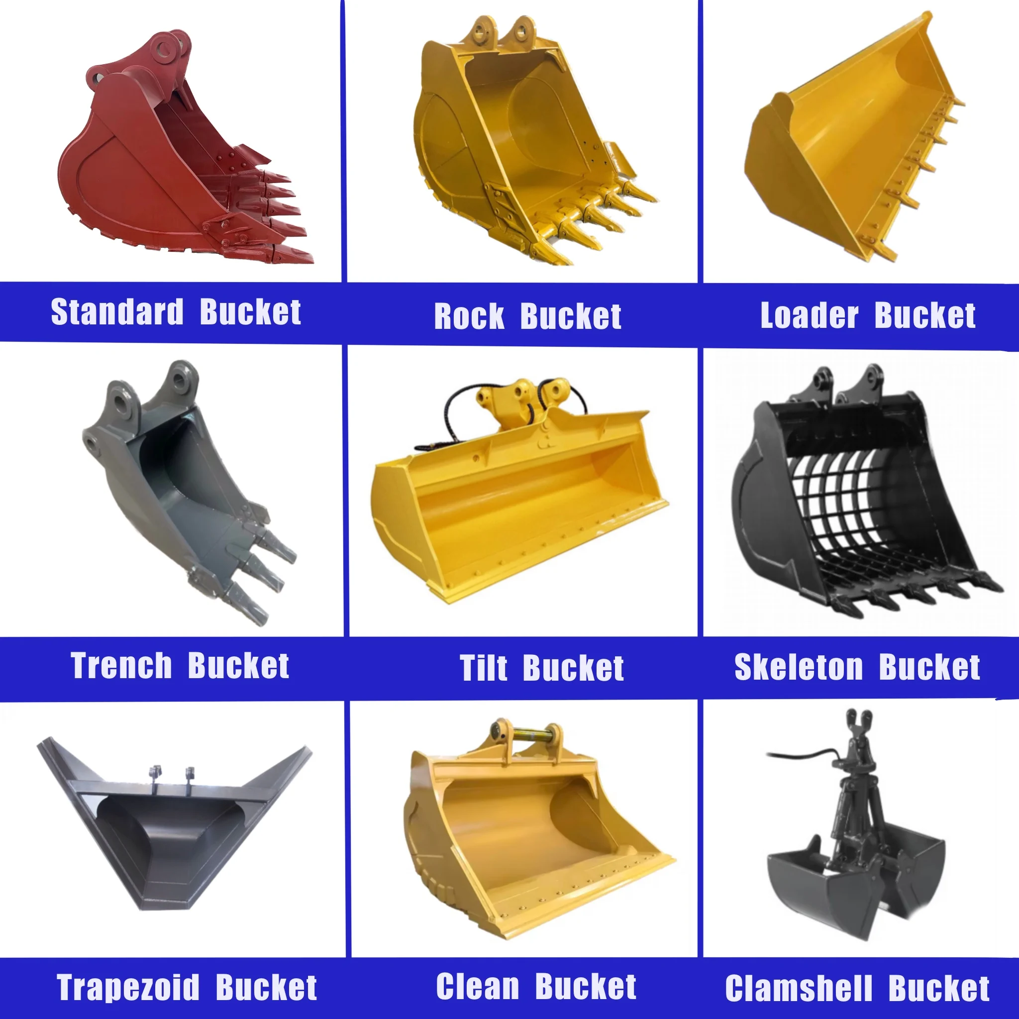 Rock Bucket for Excavator on Hot Sale Factory Supply Machinery Parts for Construction and Mining Works
