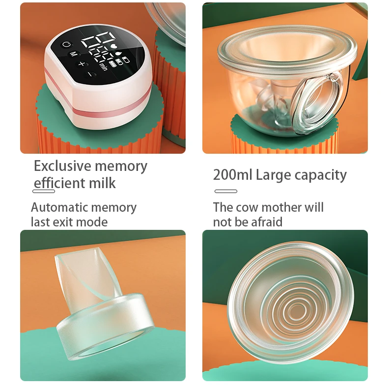 Single Mini Portable 200ml Silicone Automatic Baby Wireless Wearable Electric Milk Feeding Breast Pump