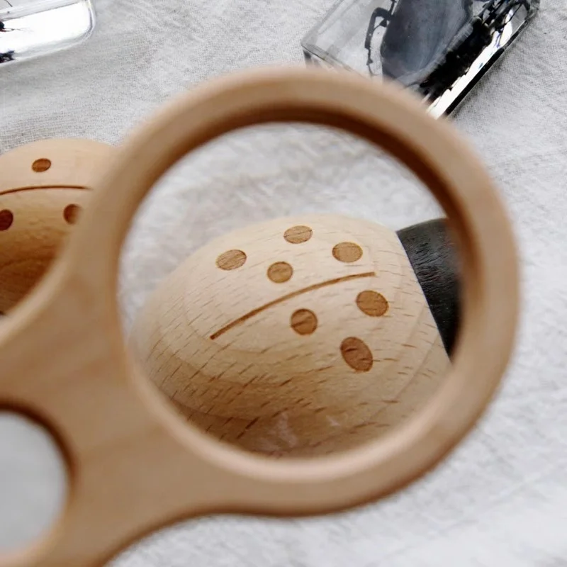 Wholesale wooden magnifying glass custom size gardening supplies insect observation tool