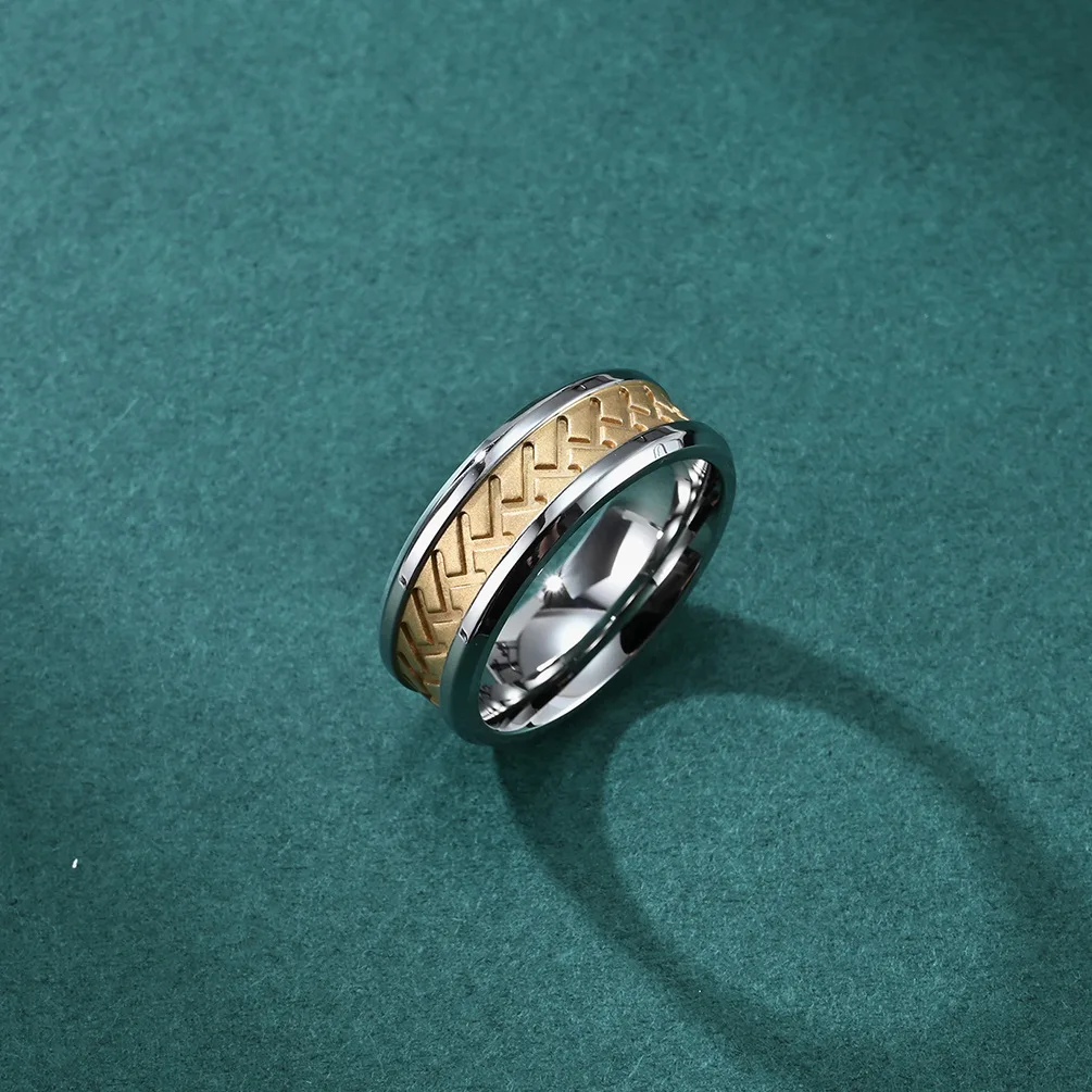 Alin 6mm Mens Jewelry Accessories Jewelry Man Ring Gold And Black Plated For Boys