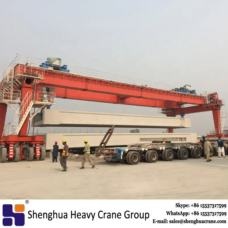 800 Ton Full Hydraulic Operated Bridge Concrete Girder Lifting Rubber Tyred Gantry Crane Price
