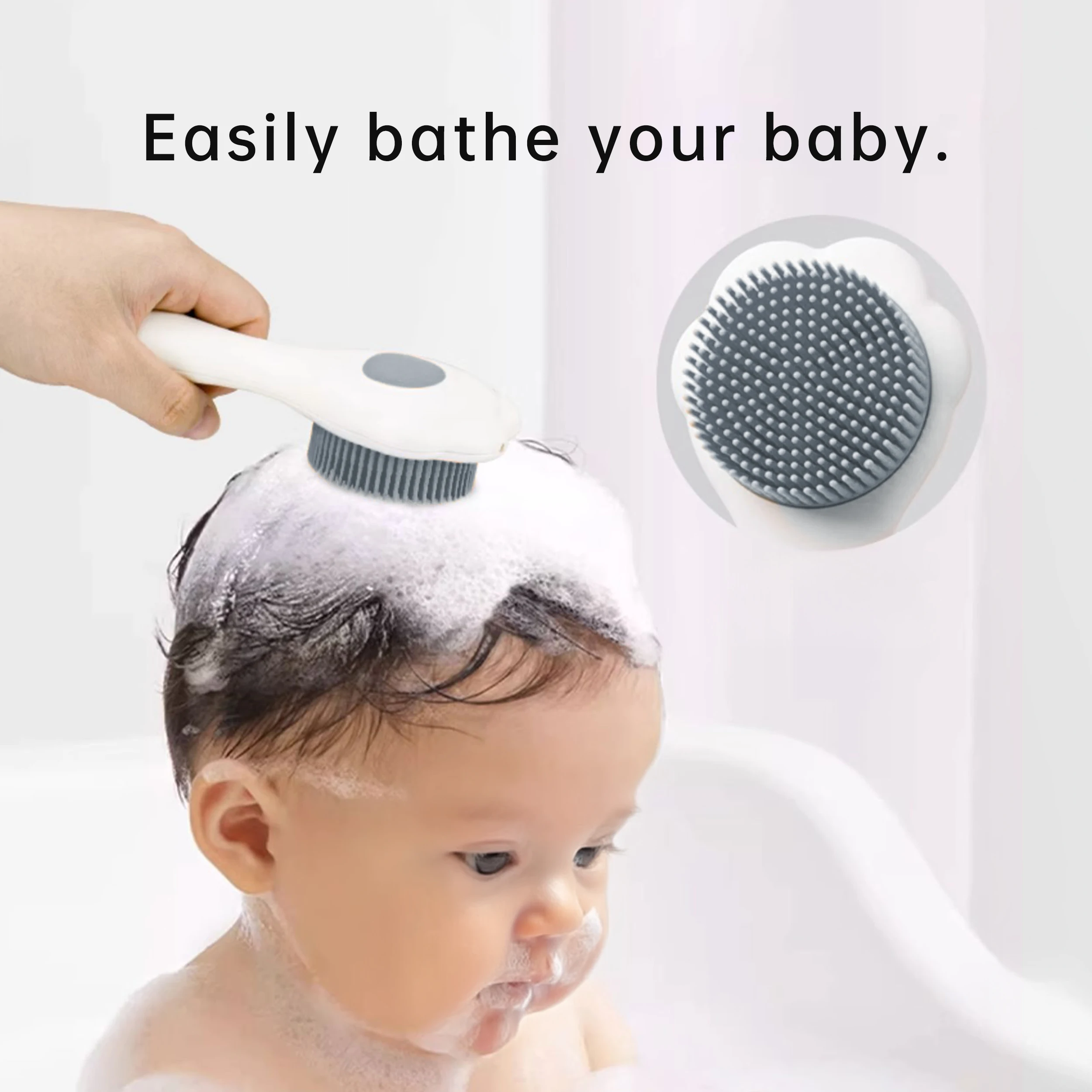 Soft Silicone Comb Child-Appropriate Wash Hair Scalp Head Massager for Bathing Soft Silicone Shampoo Brush Babies