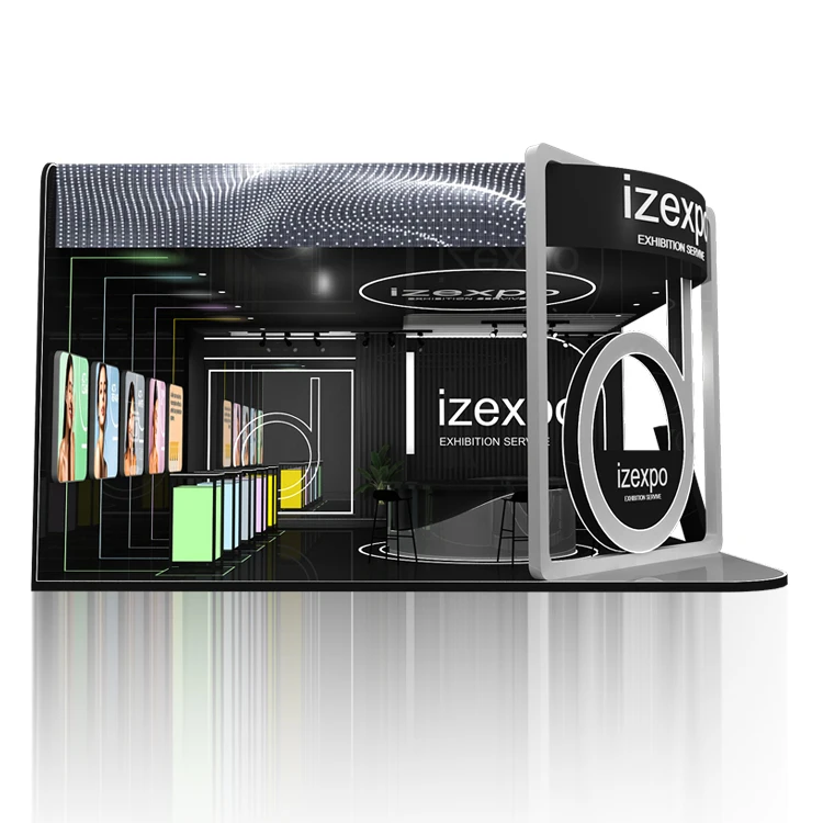 Izexpo 30Mins Quick Build Wooden Modular Exhibition Booth Trade Show Display Custom Modern Display Convention Booths