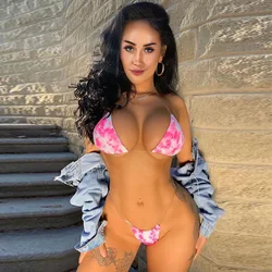 Customized Design New Summer Sublimation Printing And Recyclable Swimwear Beautiful Sexy Tie String Women Beach Swimwear