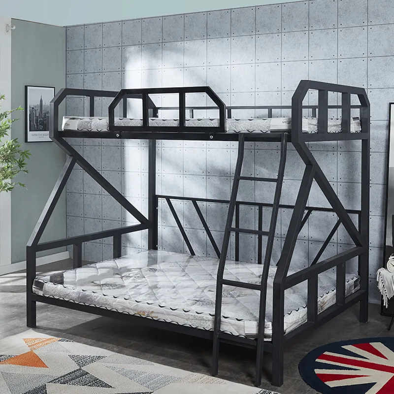 Modern LED Light E-sports Hotel Bed Loft Metal Twin Gaming Bunk
