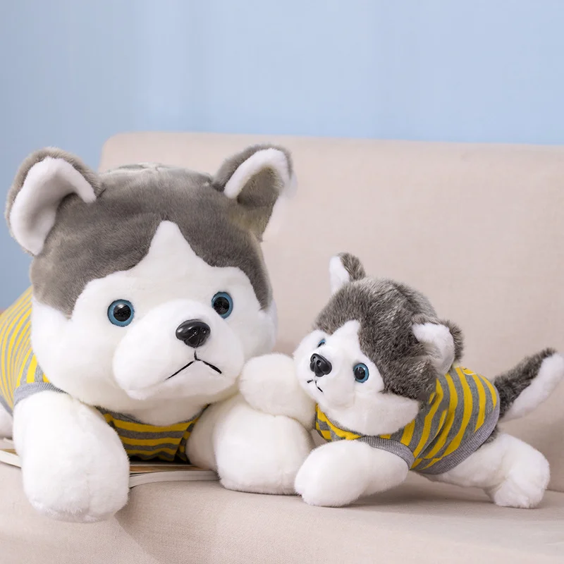 Cute Dog Husky Throw Pillow Doll Stuffed Animal Soft Plush Toys