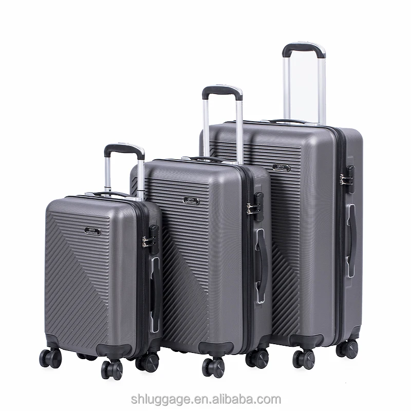  Оптовая продажа TSA Комбинированный Замок темно-серого цвета 20 24 28 дюймов ABS 3 предмета наборы чемоданов