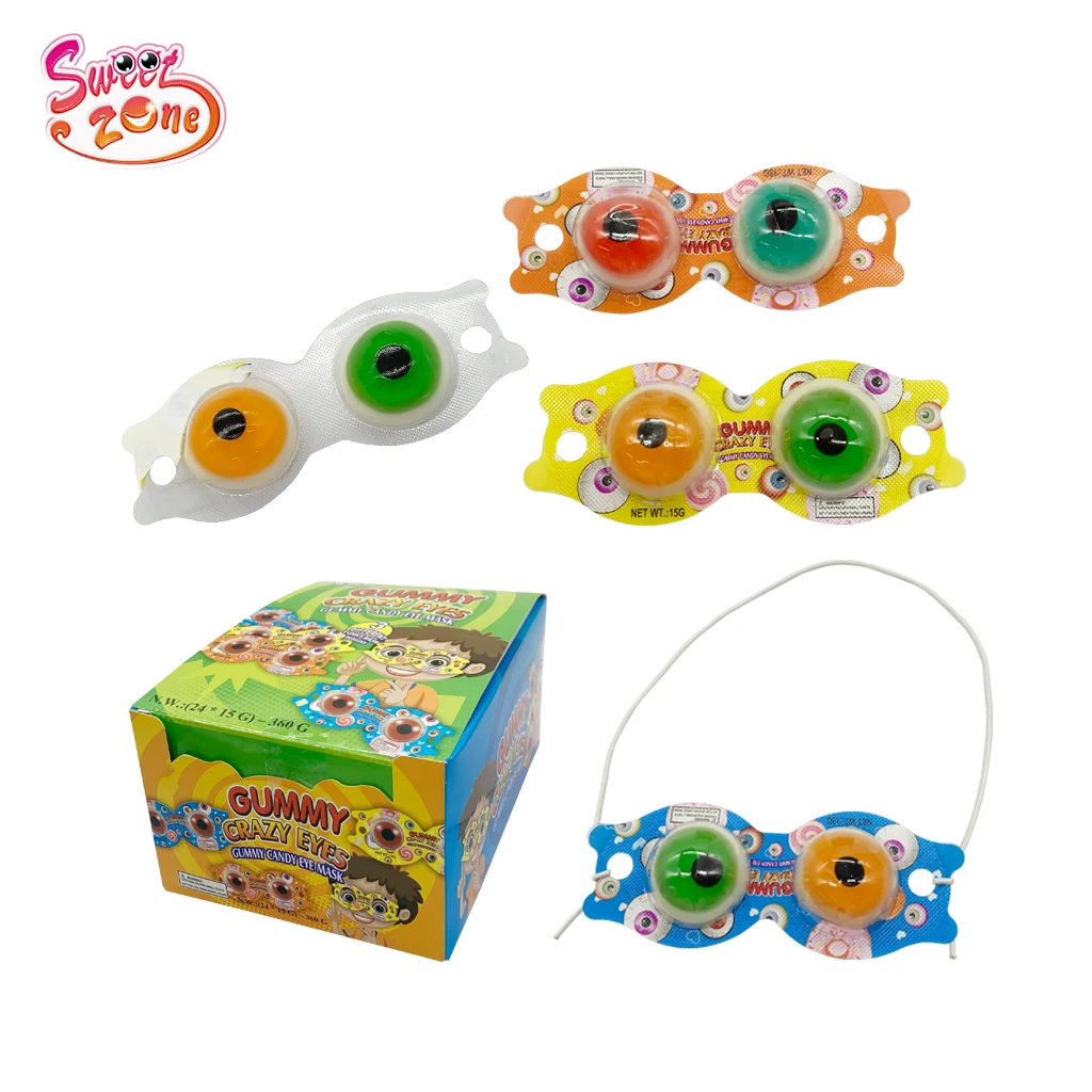 Eyeglass Shape Fruity Flavor Gummy Crazy Eyes Ball Gummy Jelly