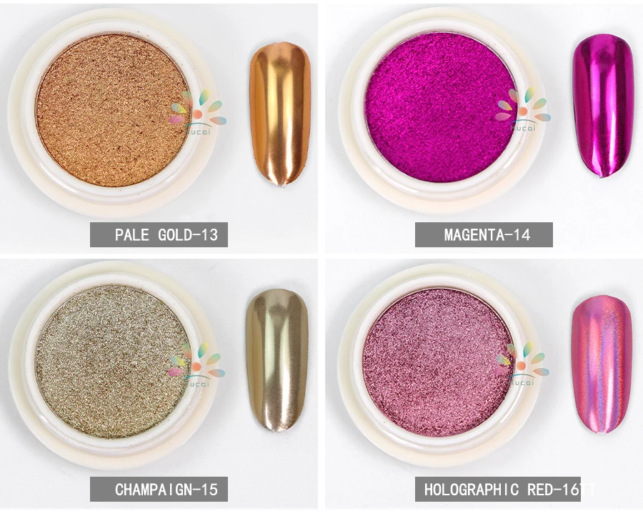 High Temperature Resistant PET Holographic Laser Gold Mirror Nails Embossing Powder For Cosmetics