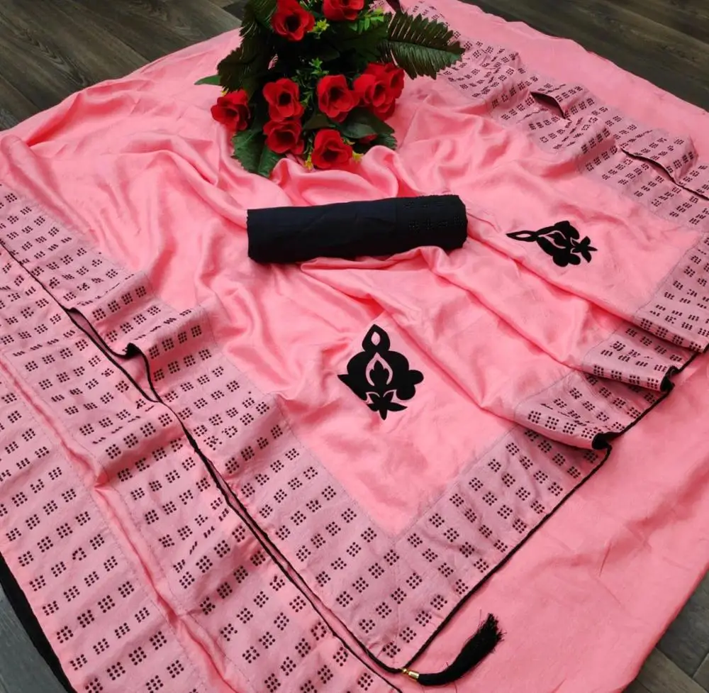 Very beautiful casual wear banarasi silk stone work Sari with blouse piece indian women wear low price wholesale surat.