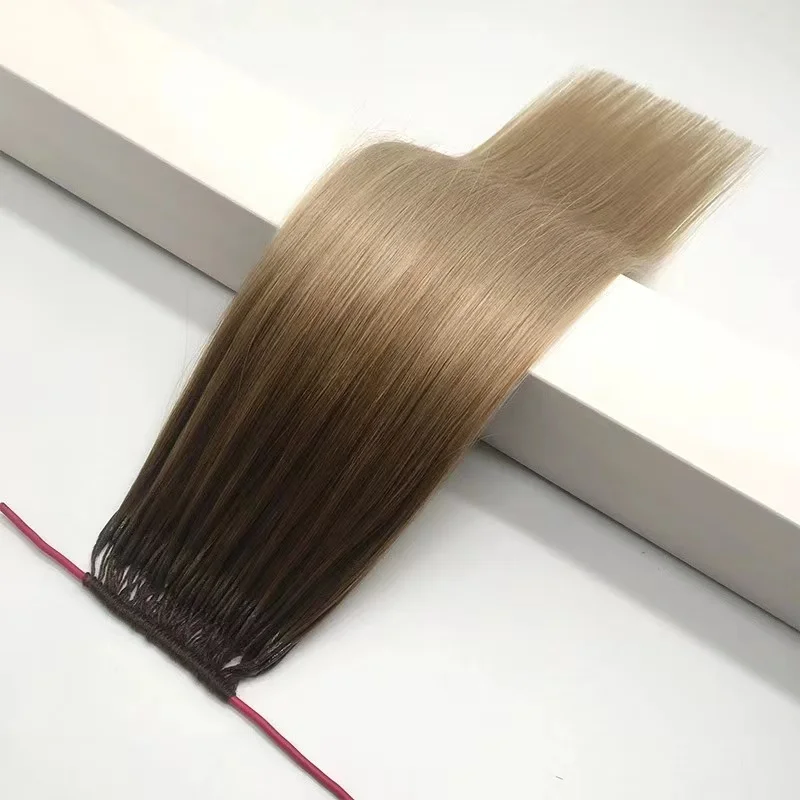 Wholesale T4/24 Cuticle layers Remy Human Hair line Hair Cotton Thread Korean Hair Extensions