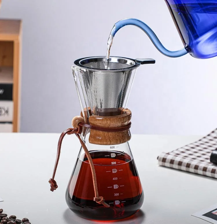 Кофейник-капельница из прозрачного стекла V60 набор капельных капельниц боросиликатного для приготовления