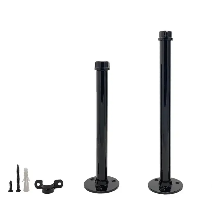 8 Inch Pipe Shelf Brackets Black Heavy Duty Cast Iron Pipe Shelf Brackets Rustic Brackets