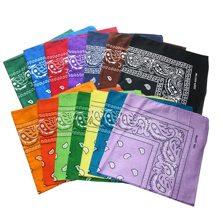 Cheap Red Customized Printing Multifunction Cotton Polyester Silk Satin Bandana Square Promotional gift and Advertising Bandana