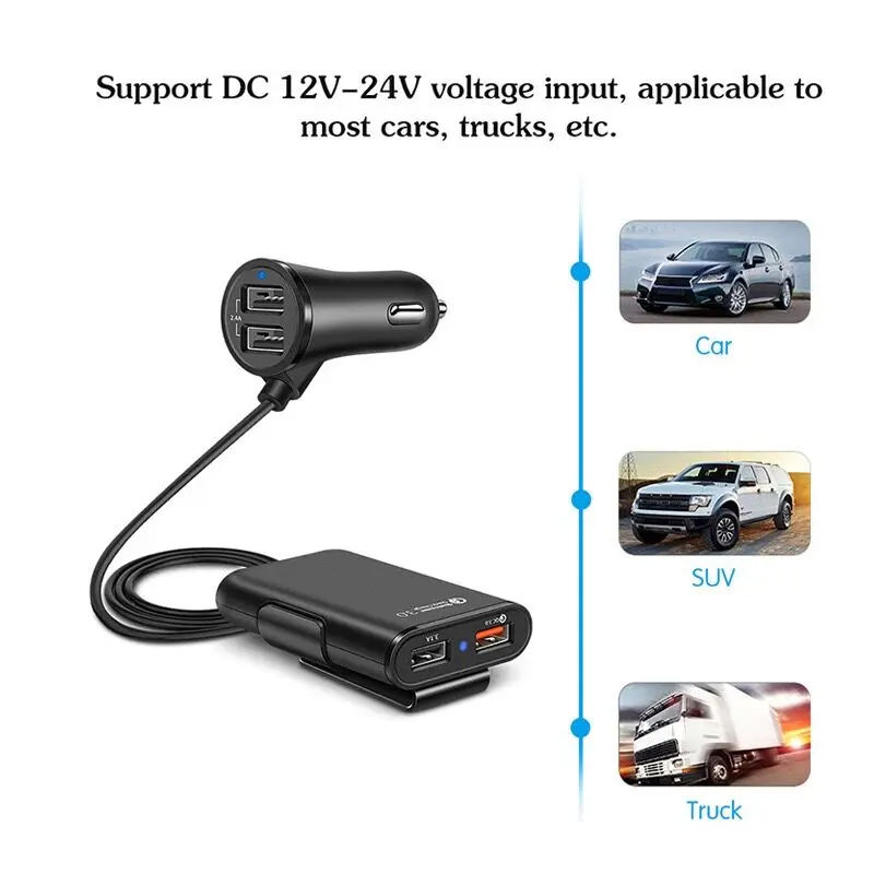 2020 Popular Trending Wholesale Factory Price Fast USB Charger Dual QC 3.0 Car Charger