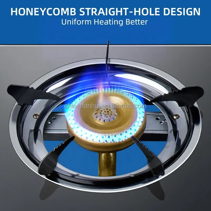 Gas stoves Glass Top Double Burner 0.6mm Tempered Glass Table Gas Stove With CE and SON