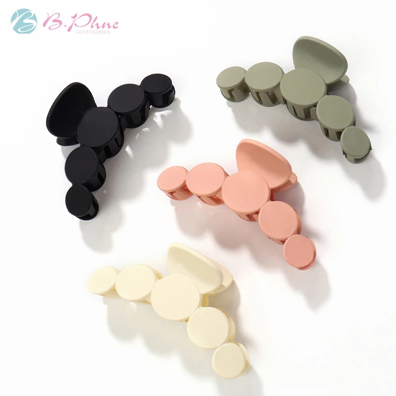 Оптовая продажа, матовые заколки для волос, держатели для пони, круглые большие волосы, коготки для женщин и девочек