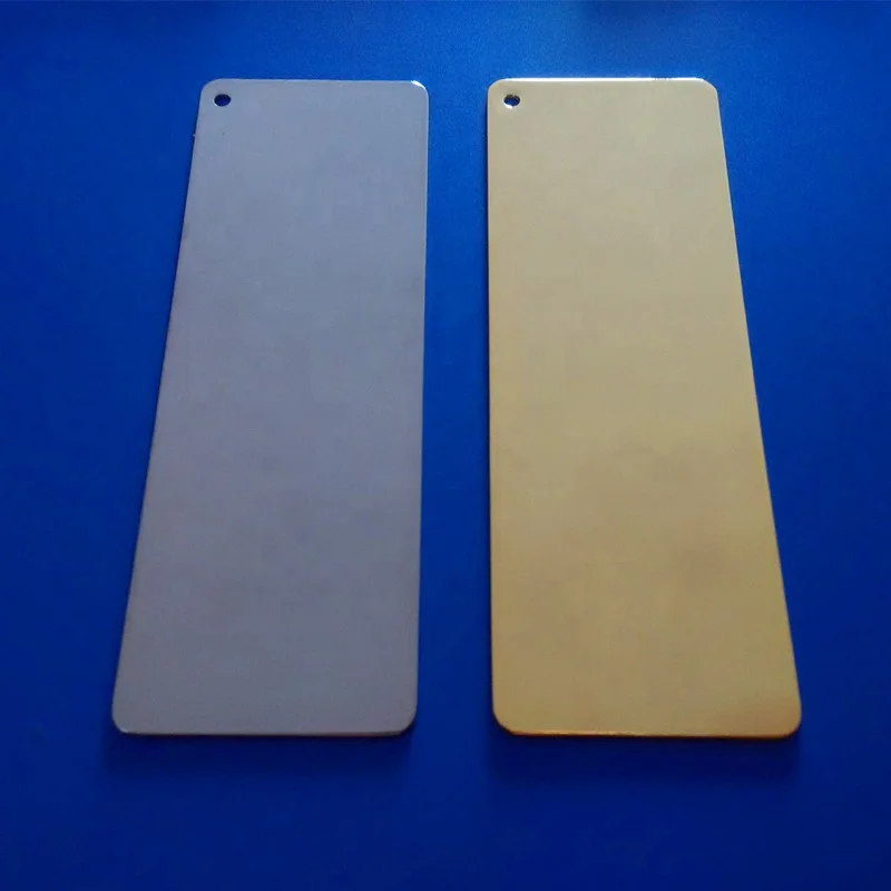 Rectangle metal bookmark blank with gold and silver plating