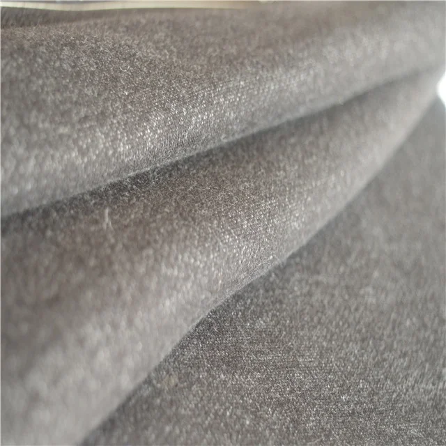 Gray one side brushed twill face side 80% polyester 20% cotton knitting fabric