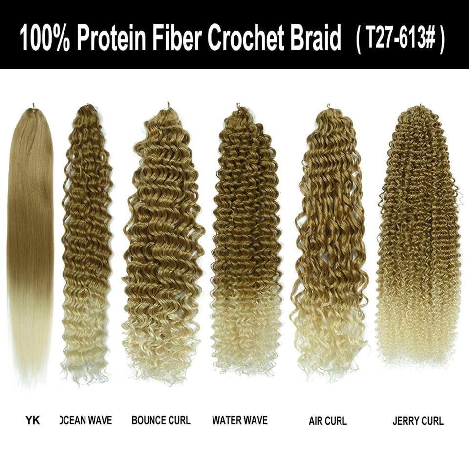 different styles and colors protein fiber crochet braid hair human hair feeling synthetic crochet hair