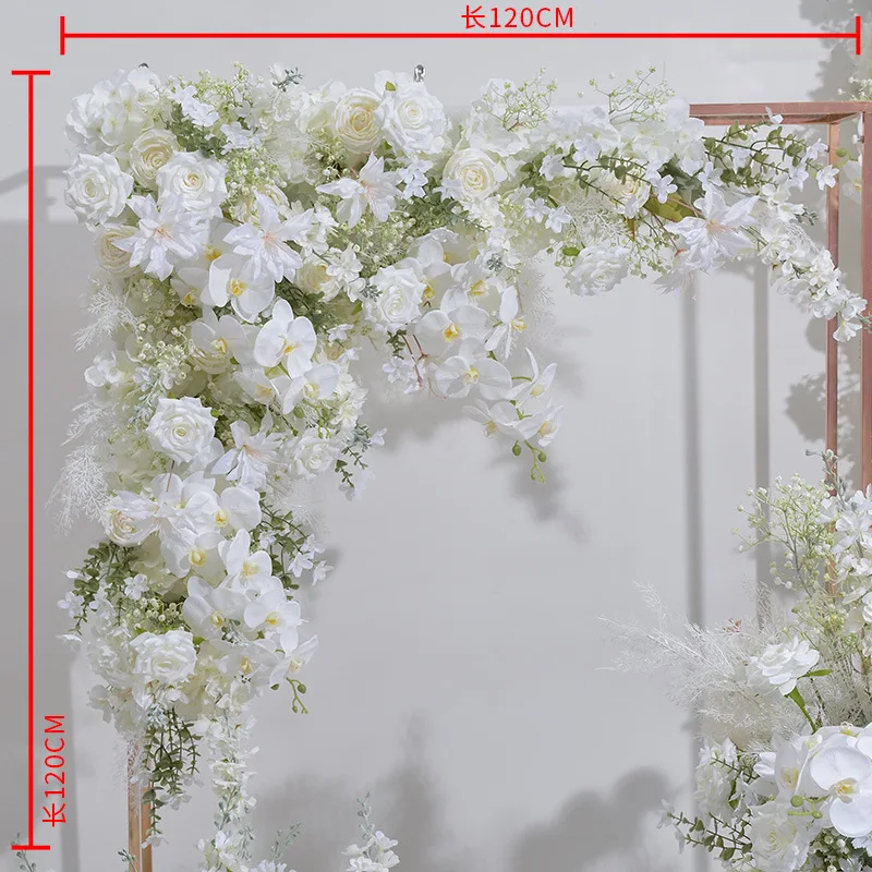 Factory Customized white flower rows Wedding Backdrop Decorative Hydrangea Props Artificial Flower Rows Floral Arches Decoration