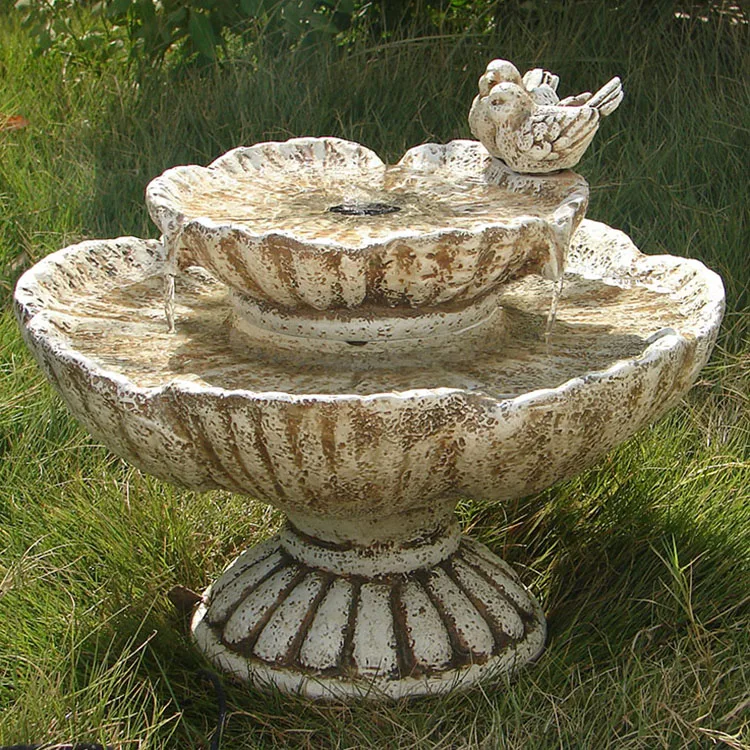 Bird Bath Stand Small Jump Jet Modern Water Sink Garden Outdoor Fountain