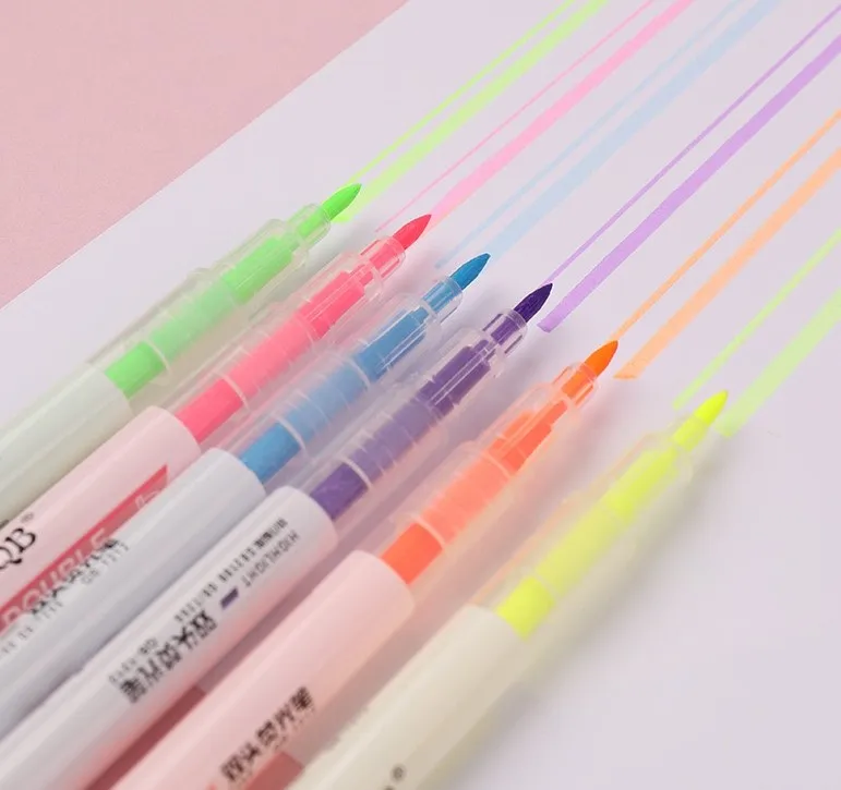 
Top manufacturer highlighter pen 6 colors indelible markers students fluorescent highlighter marker 