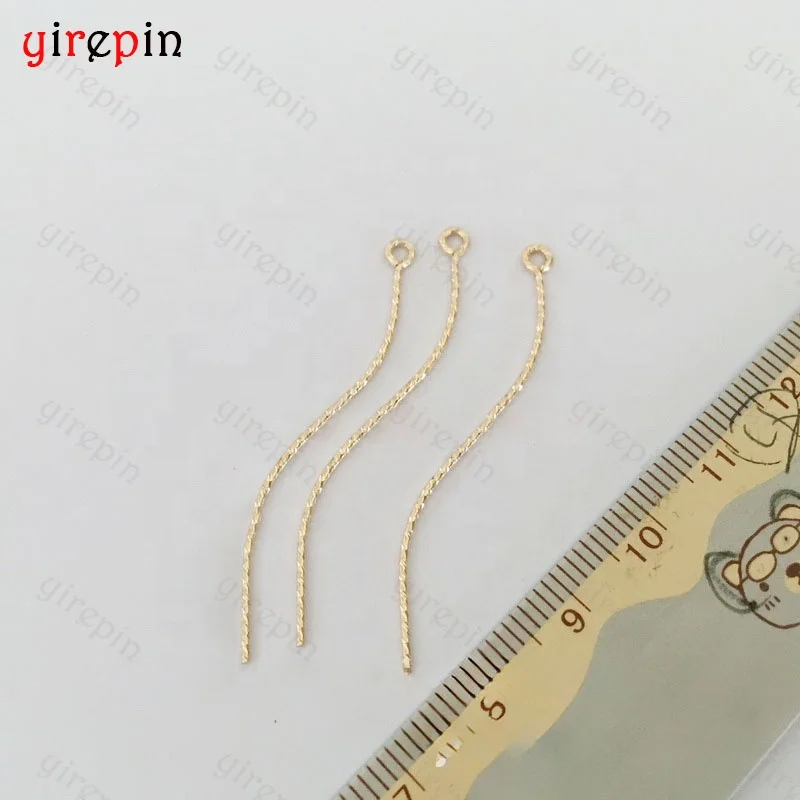14K Gold Filled Permanent Jewelry Findings Curved Sparkle 9 Eye Pins Needles For DIY Earring Pendant Making
