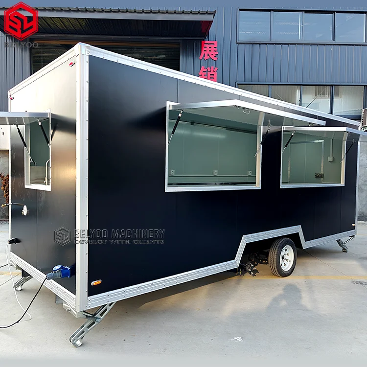 Mobile Fast Catering Concession Vending Snack Kitchen Food Trailer with Fully Equipments Cheap Price Food Dog Cart Kiosk