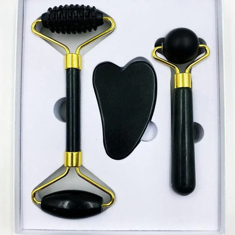 Hot sale Natural Jade Face Roller - Noiseless Rustproof Roller Face Massager For Face, Neck & Body 3 in 1 Jade Rollertool