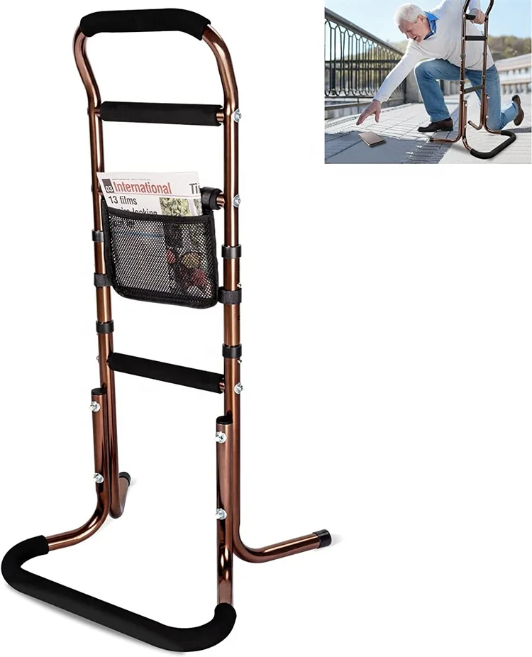 LQX HEPO Chair Stand Assist for Seniors with Storage Pocket, Adjustable Height Cane, Bed Rails for Elderly Sit to Stand Portable