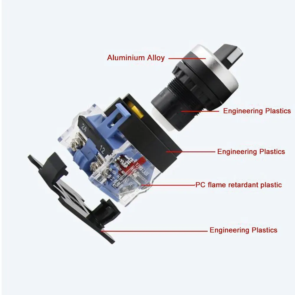 Momentary latching la38-11XB la38 series Knob with long handle 22mm non illuminated push button switch