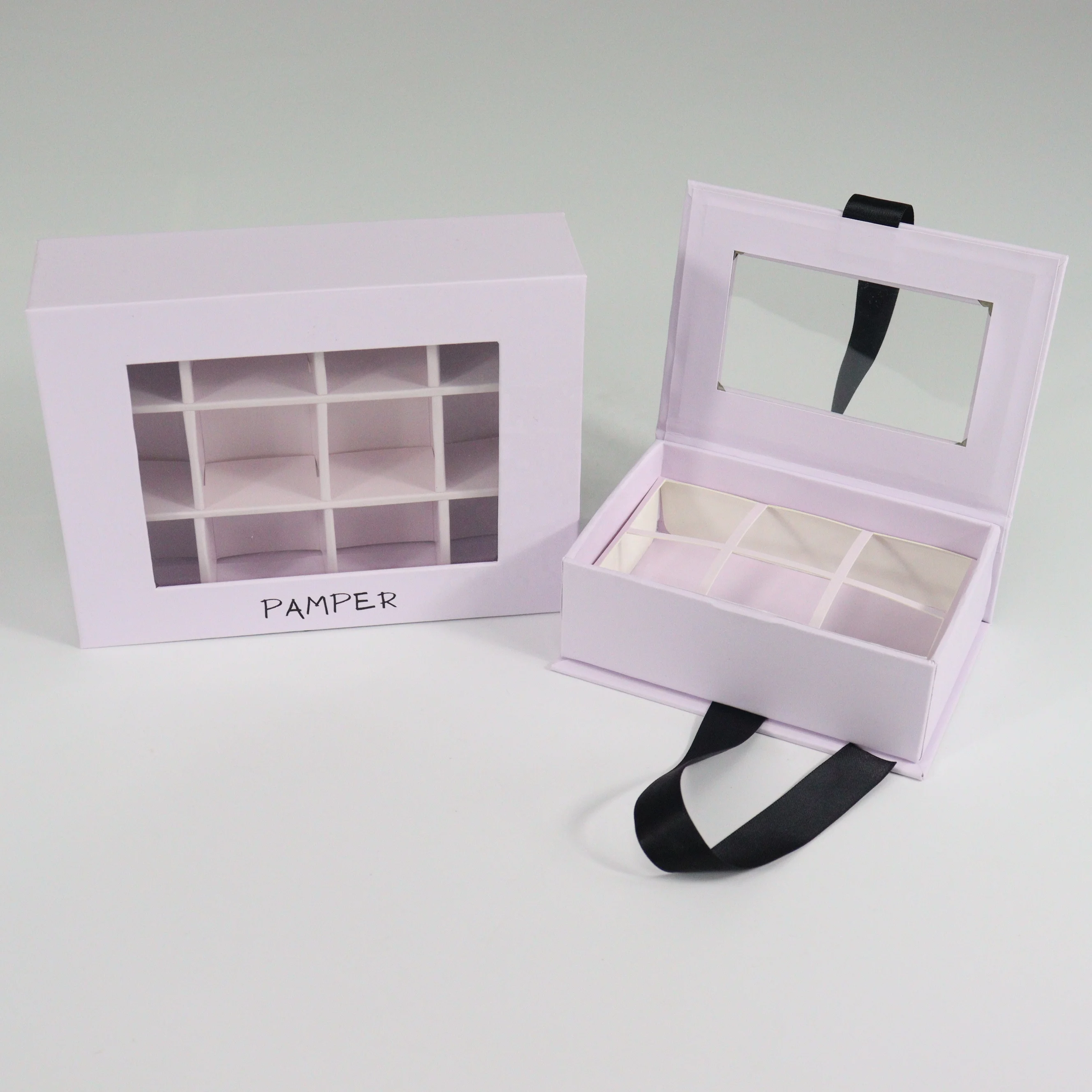 Custom makeup Blender Sponge set Packaging magnetic Box luxury beauty egg cardboard box with clear window