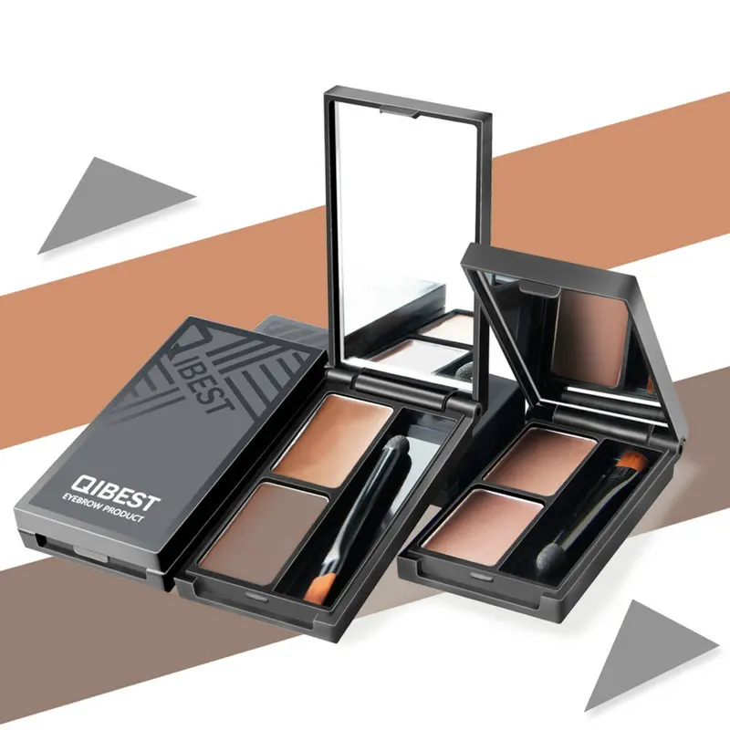 Qibest waterproof eyebrow powder private label vegan makeup eye brow custom eyebrow cream powder