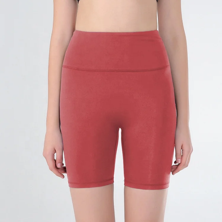 
Wholesale High Waist Tummy Control Sports Training Short Pants Sweat Wicking Nylon Spandex Yoga Shorts for Ladies 
