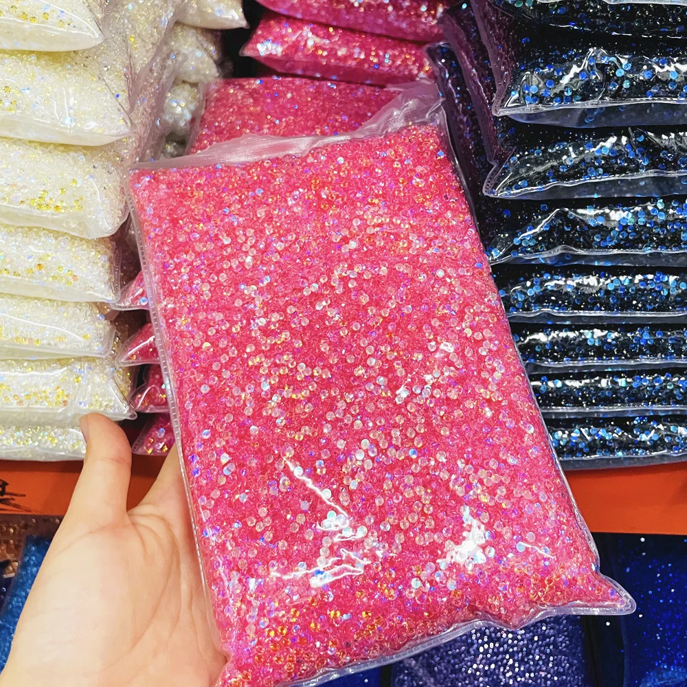 Yantuo 2mm -6mm Non Hot Fix Flatback Crystal Stones Transparent AB Jelly Resin Rhinestone For DIY Decoration