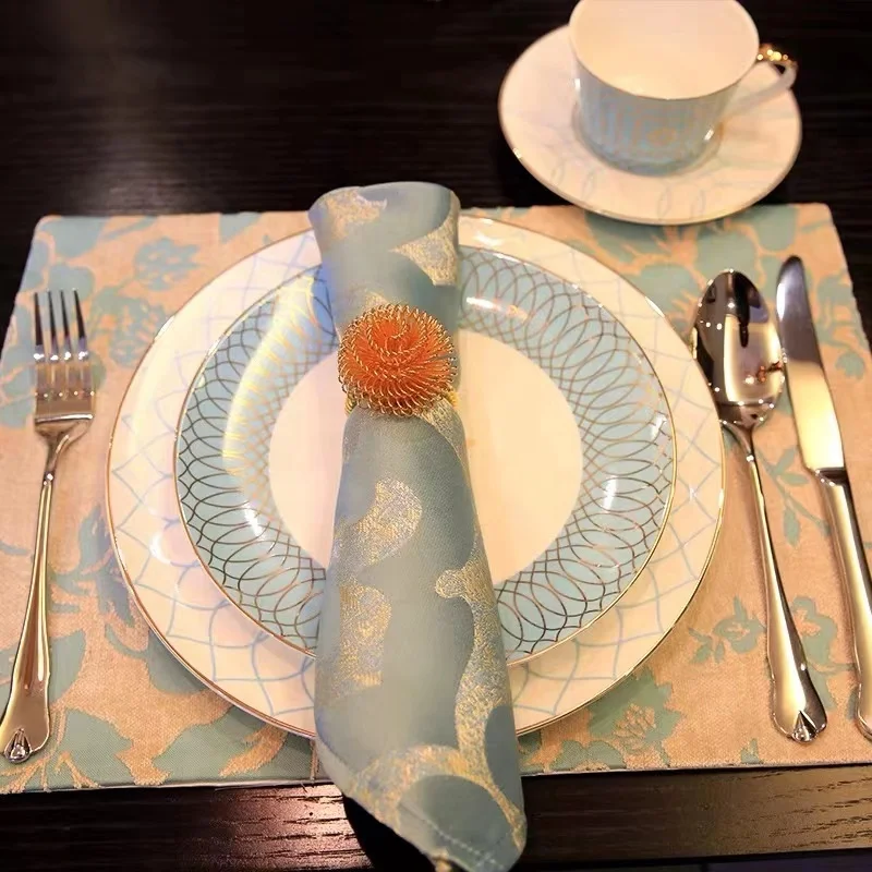 Plate Set Porcelain Plate Tableware Luxury Bone China Customized High-end Restaurant Wedding Banquet Dinnerware Set Dinner Set