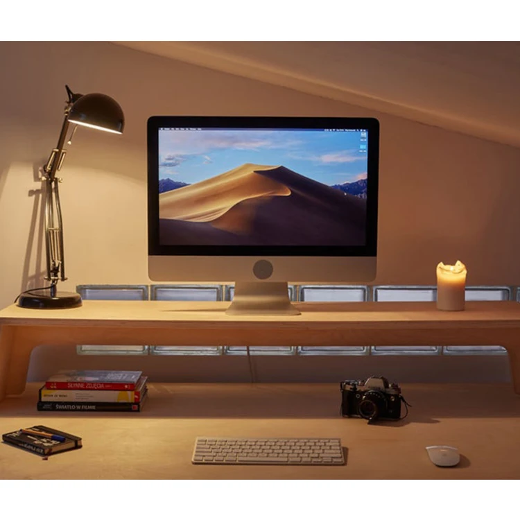 Monitor Desk Display Stand Laptop Riser Monitor Stand Wooden Notebook Desk Mount Display for PC TV Screen with Storage