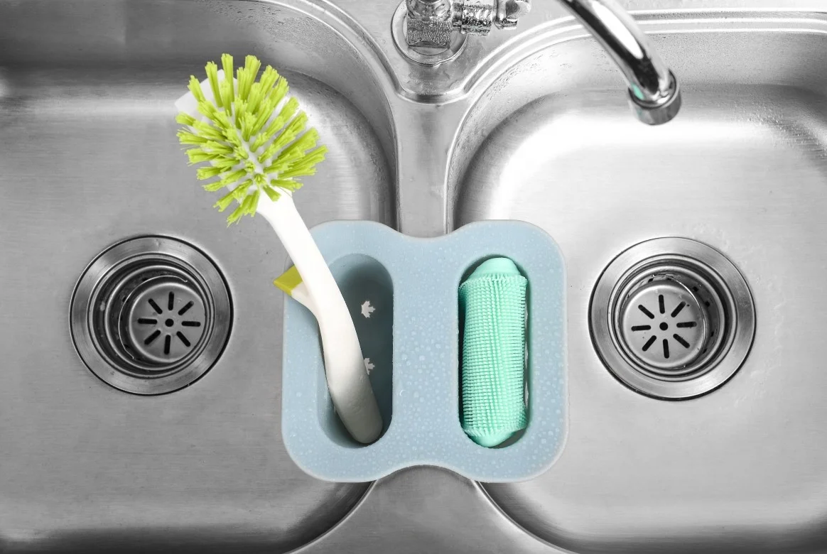 High Quality Home Kitchen Double Sink Baskets Hanging Sink Soap Sponge Holder Drain Basket